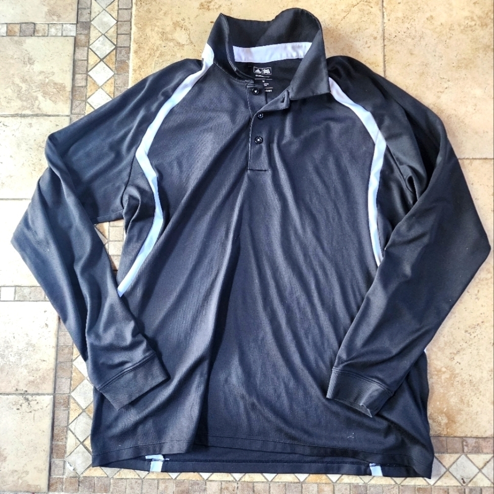 Adidas Black and White Climalite Polo